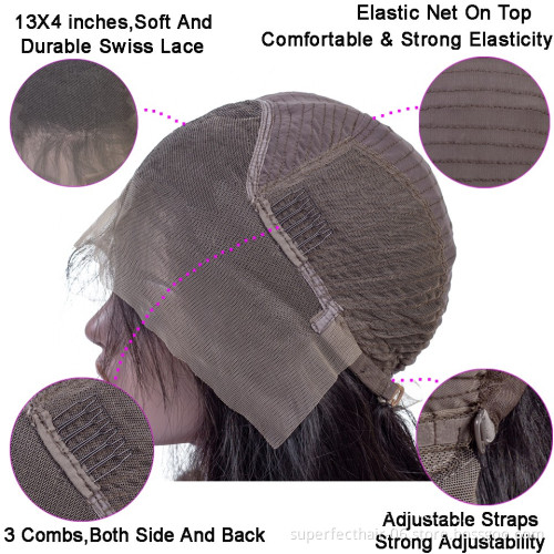 Hot Sale Straight 13*4 Lace Brazilian Hair Wig Pre Plucked With Baby Hair Transparent Lace Front Wigs For Black Women Human Hair